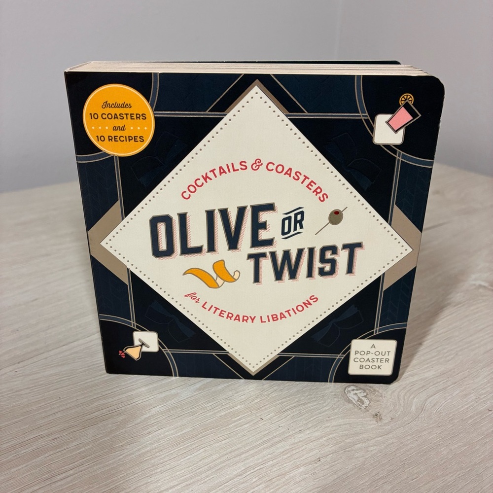 Olive or Twist Pop-Out Coaster Book Castle Point 2021 Barware Gift